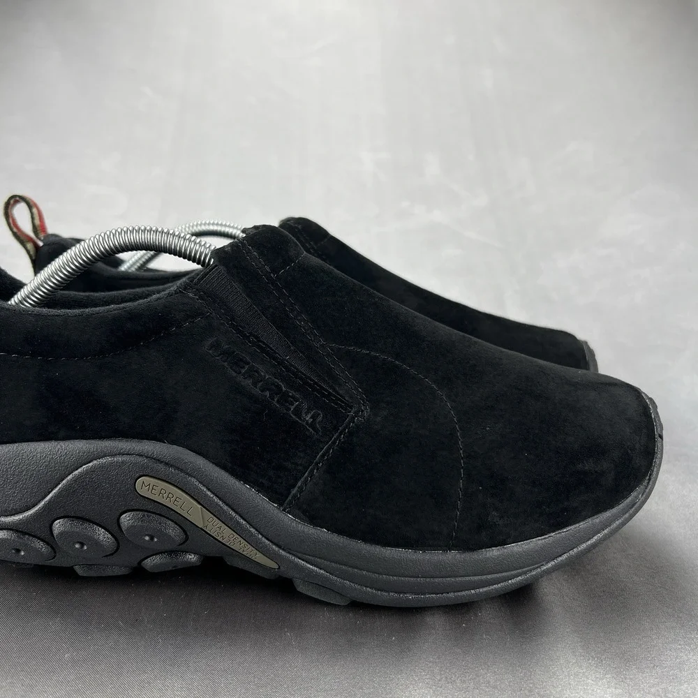 Merrell‎ Jungle Moc Shoes Mens 10.5 W Black Suede Slip On Comfort Casual J63815W